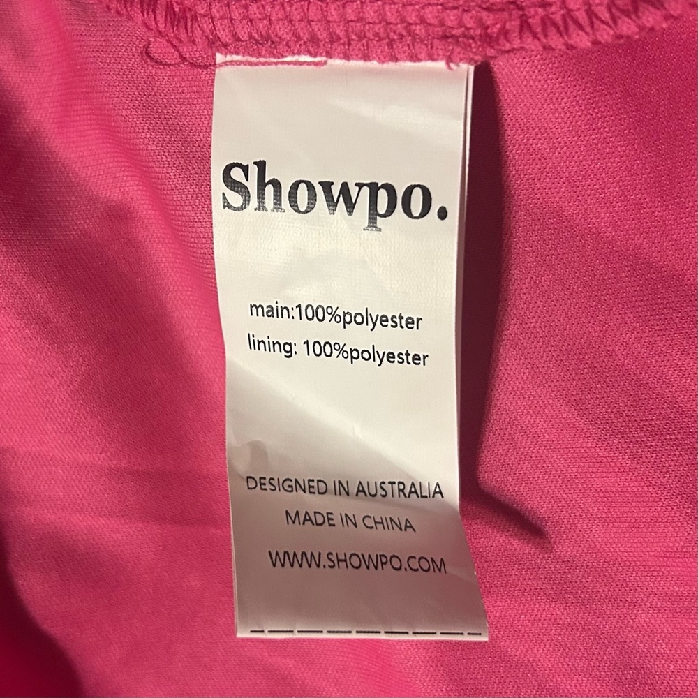 NEW Size 6 Showpo Brailey Pink Floral One Shoulder Tie Waist Mini Party Dress - Picture 5 of 6